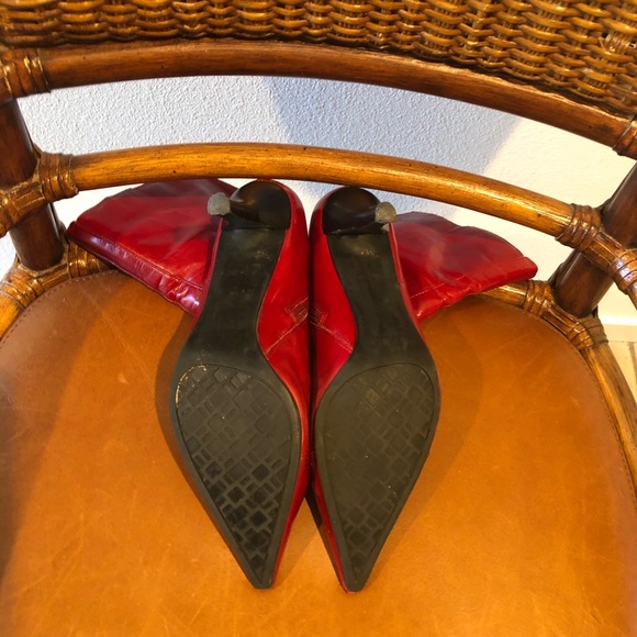 Red Leather Boots - Picture 4 of 8